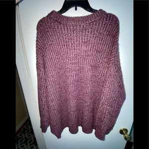 Excellent used condition, oversized crew neck tunic purple sweater.